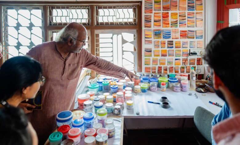 A rare behind the scenes look at artist Balan Nambiar’s home studio in Bengaluru